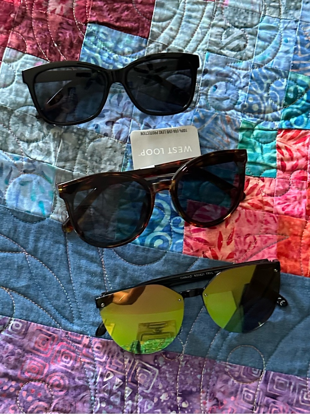 3Pair Sunglasses Set - Two Sleek Frames one mirrored frame